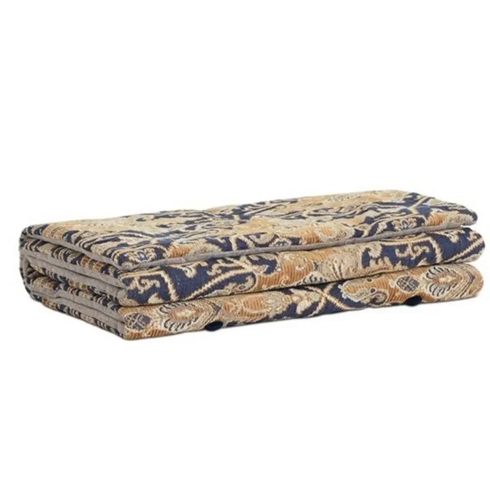 Eastern Accents Arthur Ochre Bed Scarf for KING Bed Blue Gold